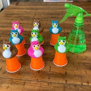 Owls and Cups with Water Bottle Sensory Bag